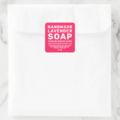 Moderne handgemachte Lavendelseife Diva Pink Quadratischer Aufkleber (Tasche)