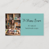 Moderne handgemachte Seifenfabrik Seifenseife mit Visitenkarte (Vorderseite)