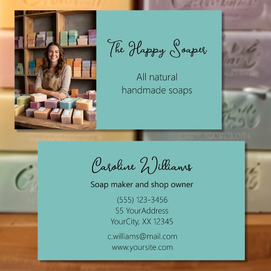 Moderne handgemachte Seifenfabrik Seifenseife mit Visitenkarte