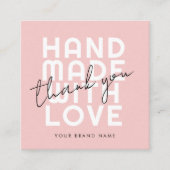 Moderne, handgemachte soziale Medien mit Liebe Vie Quadratische Visitenkarte (Vorderseite)