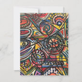 Moderne, handgemalte Abstrakte Kunst Mitteilungskarte (Rückseite)