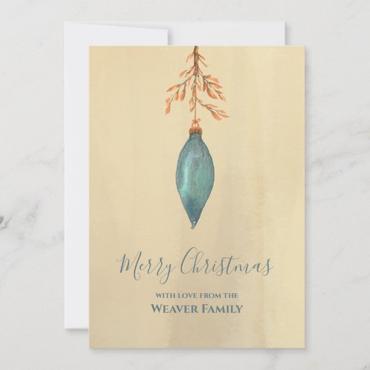 Moderne handgemalte Wasserfarbe Türkis Weihnachten (Vorderseite)