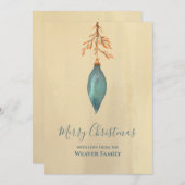 Moderne handgemalte Wasserfarbe Türkis Weihnachten (Vorne/Hinten)