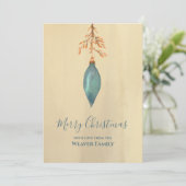 Moderne handgemalte Wasserfarbe Türkis Weihnachten (Stehend Vorderseite)