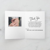 Moderne handgeschriebene 2-Foto-Hochzeit Dankeschö Karte (Innenseite)