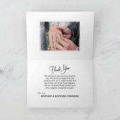 Moderne handgeschriebene 2-Foto-Hochzeit Dankeschö Karte (Innenseite)