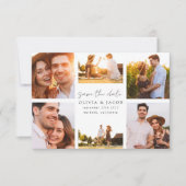 Moderne handgeschriebene 6-Foto-Hochzeit Save The Date (Vorderseite)