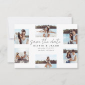 Moderne handgeschriebene 6-Foto-Hochzeit Save The Date (Vorderseite)