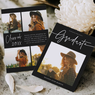 Moderne handgeschriebene Abschlusskarten-Ankündigu Einladung