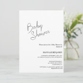 Moderne handgeschriebene Babydusche Einladung (Stehend Vorderseite)