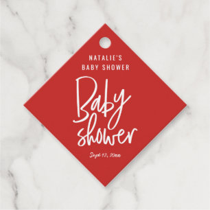 Moderne handgeschriebene Babydusche Geschenkanhänger