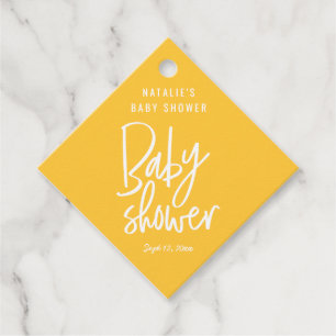 Moderne handgeschriebene Babydusche Geschenkanhänger