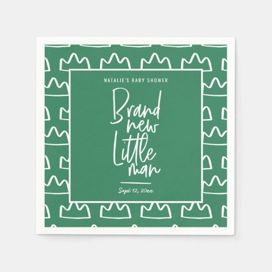 Moderne handgeschriebene Babydusche Serviette (Vorderseite)