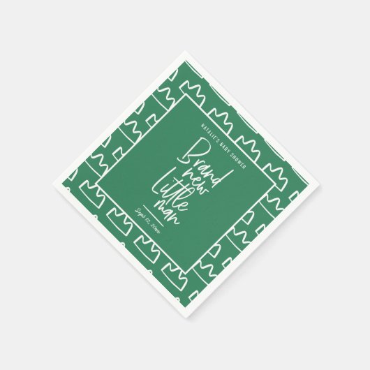 Moderne handgeschriebene Babydusche Serviette (Ecke)