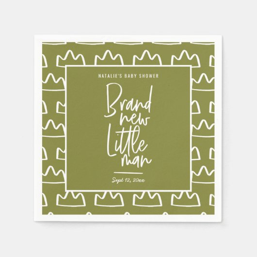 Moderne handgeschriebene Babydusche Serviette (Vorderseite)