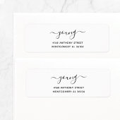 Moderne handgeschriebene Bezeichnung & Rücksendead