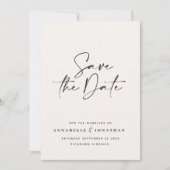 Moderne handgeschriebene Black Creme Typografy Hoc Save The Date (Vorderseite)