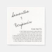 Moderne handgeschriebene Black & White Fun Fakten  Serviette (Vorderseite)