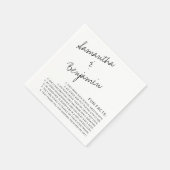 Moderne handgeschriebene Black & White Fun Fakten  Serviette (Ecke)