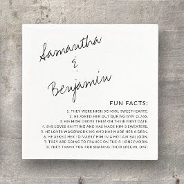 Moderne handgeschriebene Black & White Fun Fakten  Serviette