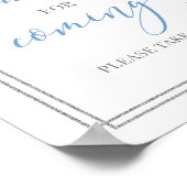 Moderne handgeschriebene blaue Dankbarkeit für das Poster (Ecke)