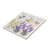 Moderne handgeschriebene Briefe niedliche Blütendr Fliese (Seite)