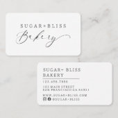 Moderne handgeschriebene elegante Script-Bäckerei Visitenkarte (Vorne/Hinten)