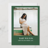 Moderne handgeschriebene Emerald-Green-Babydusche Einladung (Rückseite)