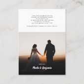 Moderne handgeschriebene Foto Hochzeit Dankeschön- Visitenkarte (Rückseite)