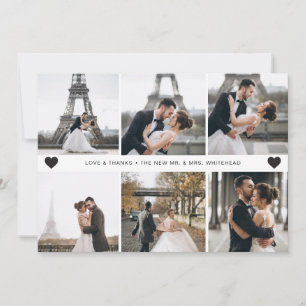 Moderne handgeschriebene FotoCollage Dankeskarte