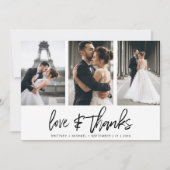 Moderne, handgeschriebene Fotocollage Elegant Viel Dankeskarte (Vorderseite)