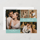 Moderne, handgeschriebene Fotocollage Vielen Dank Postkarte (Vorne/Hinten)