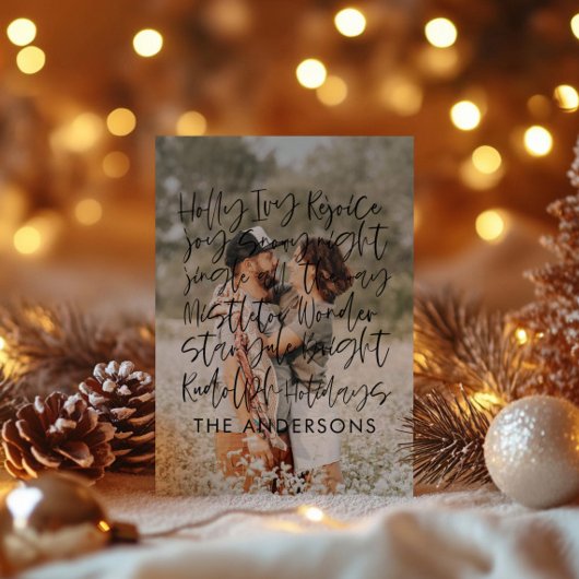 Moderne handgeschriebene Fotokarten Holiday Foto C