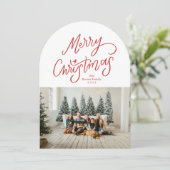 Moderne handgeschriebene Frohe Weihnachten Bogen F (Stehend Vorderseite)