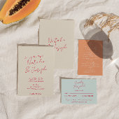 Moderne, handgeschriebene Fun Retro-Hochzeit Einladung