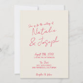 Moderne, handgeschriebene Fun Retro-Hochzeit Einladung (Vorderseite)