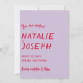 Moderne handgeschriebene Funky Bold Retro Wedding Save The Date (Rückseite)