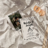 Moderne handgeschriebene, Gezeichnet Cake Retro Ra Einladung