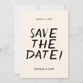 Moderne handgeschriebene, Gezeichnet Cake Retro Ra Save The Date (Vorderseite)