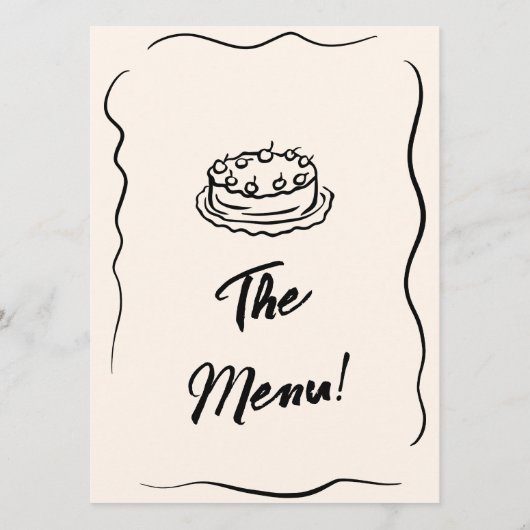 Moderne handgeschriebene, Gezeichnet Retro-Quirky- Menükarte (Rückseite)