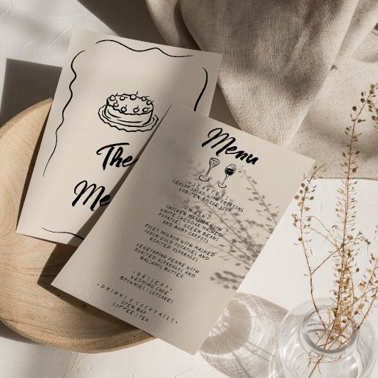 Moderne handgeschriebene, Gezeichnet Retro-Quirky- Menükarte