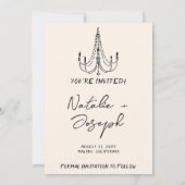 Moderne handgeschriebene, Gezeichnet Retro-Quirky- Save The Date (Rückseite)