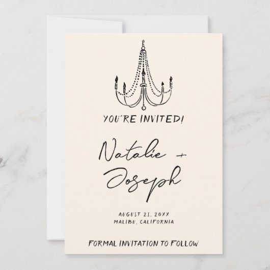 Moderne handgeschriebene, Gezeichnet Retro-Quirky- Save The Date (Rückseite)