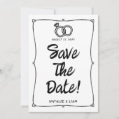 Moderne handgeschriebene, Gezeichnet Retro-RahmenW Save The Date (Vorderseite)