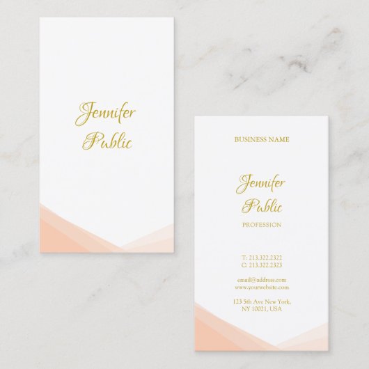 Moderne, handgeschriebene Gold Script-Vorlage Visitenkarte (Vorne/Hinten)