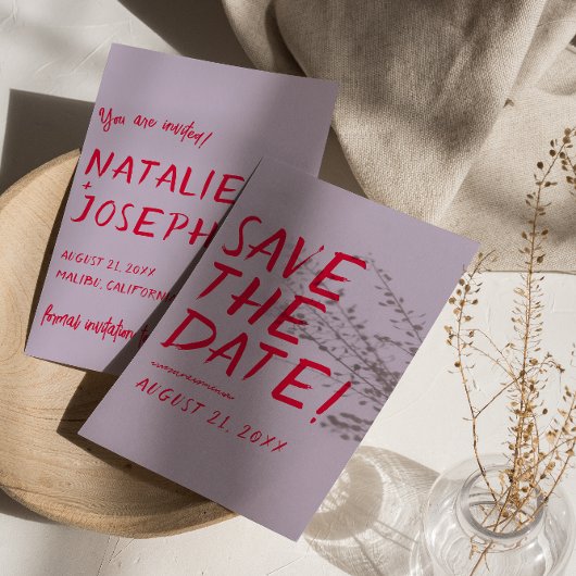 Moderne handgeschriebene, helle, funky, fette Retr Save The Date