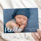 Moderne handgeschriebene Hello Blue Foto Collage B Ankündigung