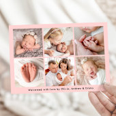 Moderne handgeschriebene Hello Pink Foto Collage G Ankündigung