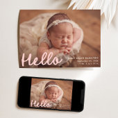 Moderne handgeschriebene Hello Pink Foto Collage G Ankündigung