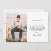 Moderne handgeschriebene Hochzeit im Foto Vielen D Dankeskarte (Rückseite)